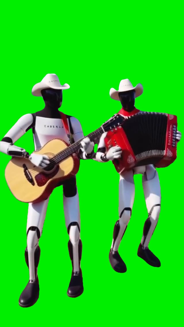 Tesla Robots playing green screen