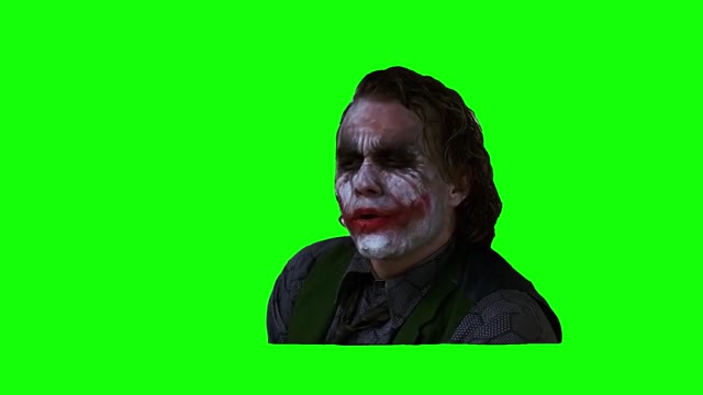 The Dark Knight Joker Here We Go green screen