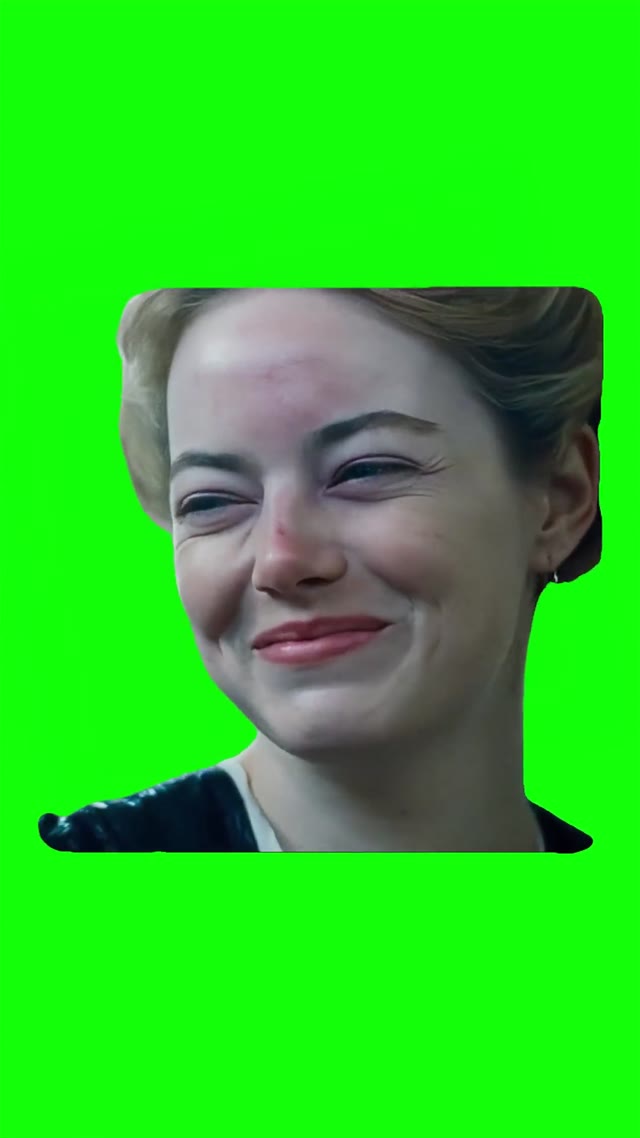 The akward smile green screen