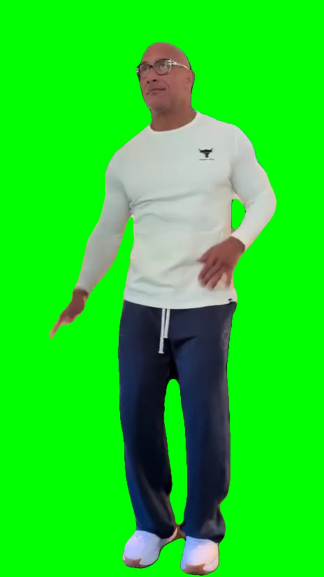 The rock dancing green screen