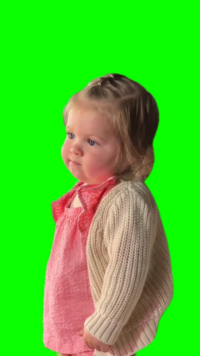 Thinking baby green screen
