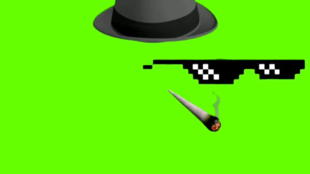 Thug life Cap And Cigarette green screen