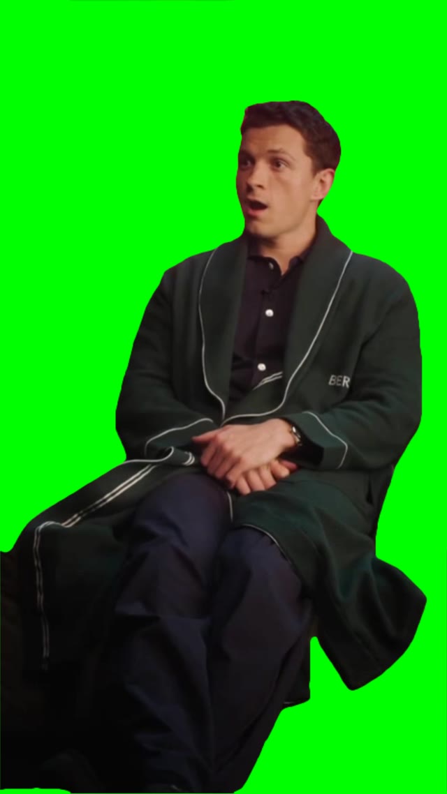 Tom Holland Suprised shut up green screen