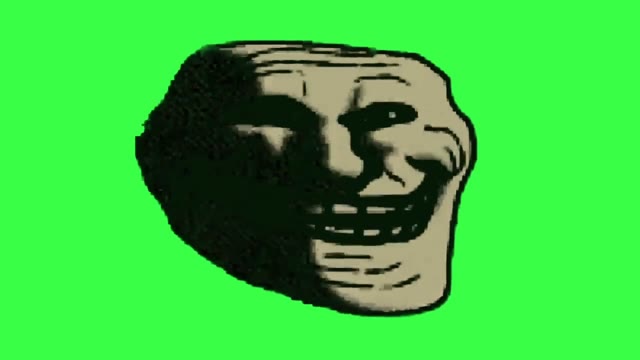 Troll face brown green screen
