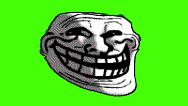Troll face brown green screen