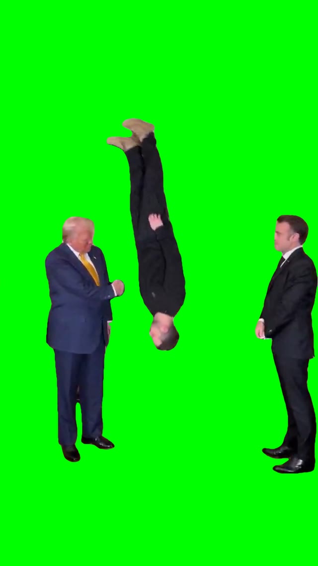 Trump and Zelenskiy Handshake green screen