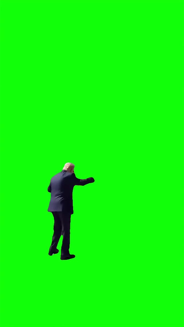Trump dances after arriving in Malaysia  green screen