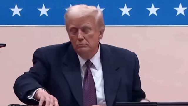 Trump holding book green screen