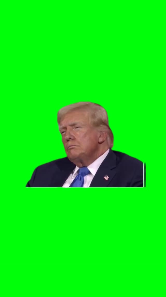 Trump laughs green screen