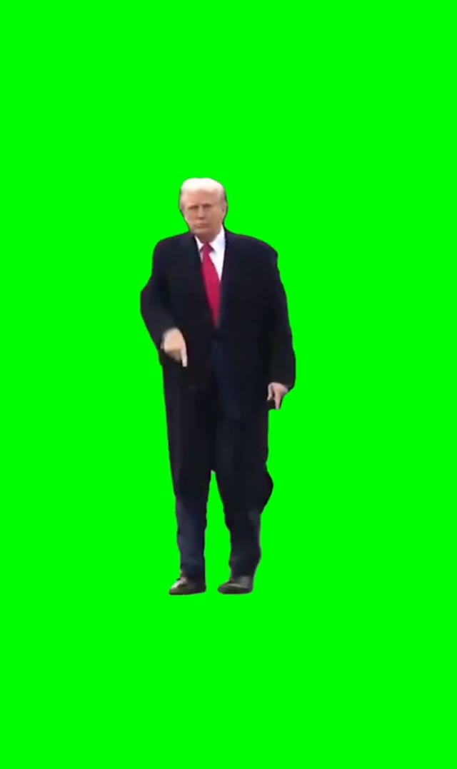 Trump showing X green screen