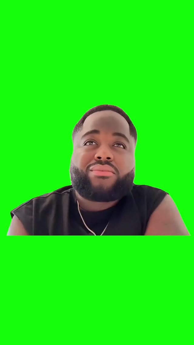 Trying not to laugh  green screen