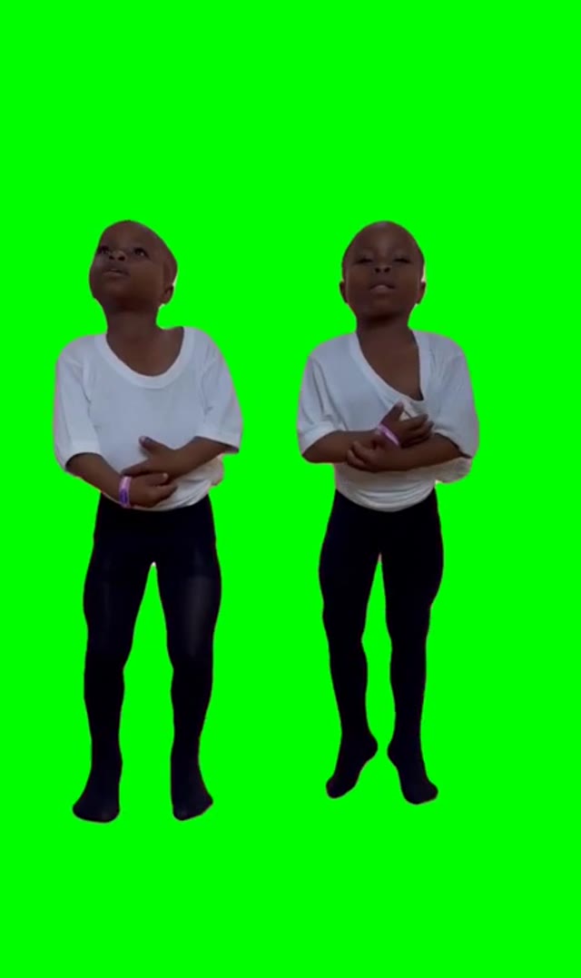 Twins dancing green  green screen