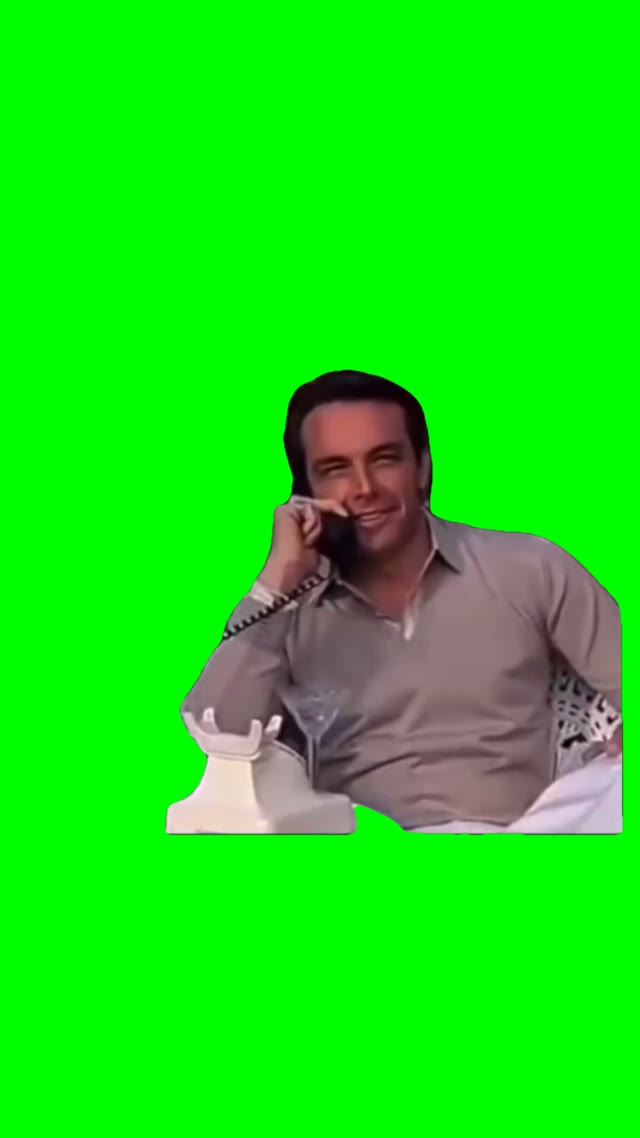 Two men on the phone green screen