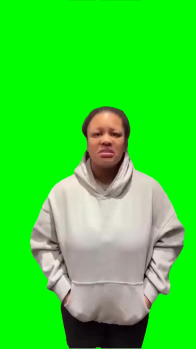 Upset lady runsaway green screen