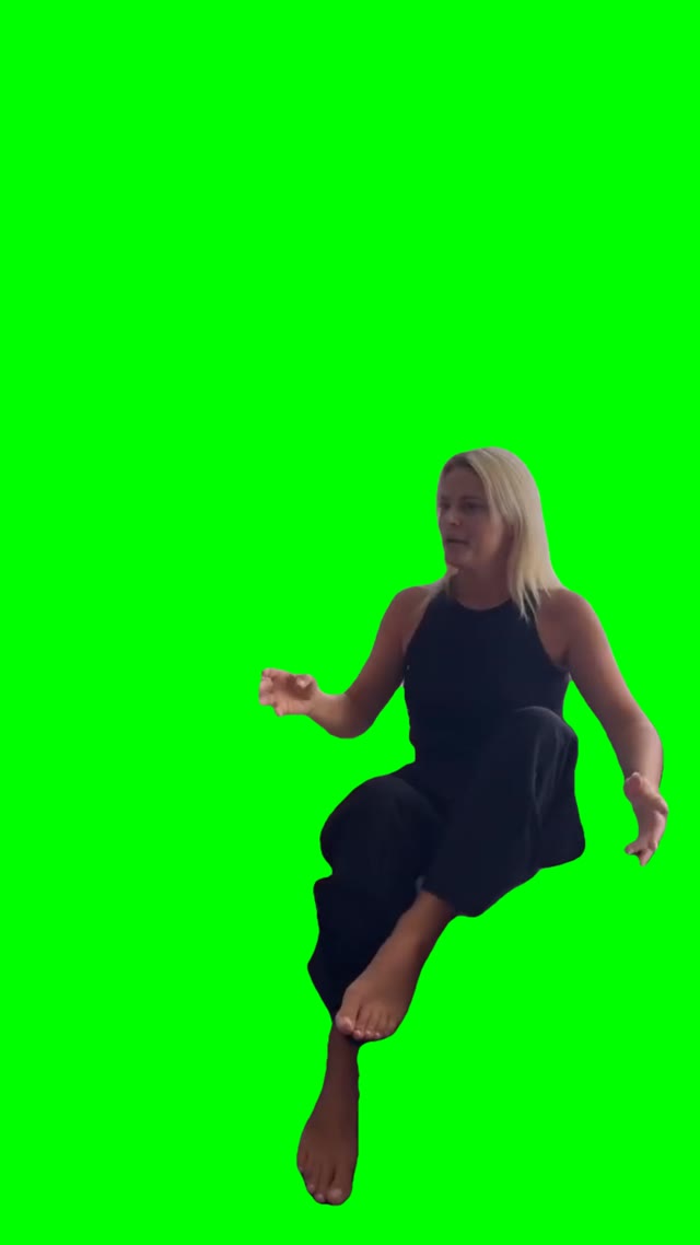 Upset woman green screen