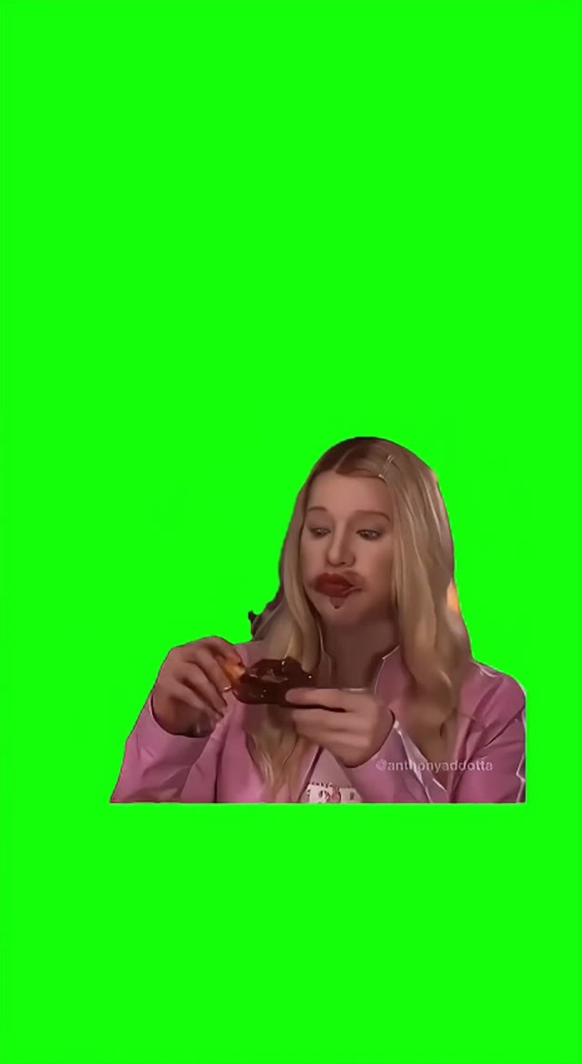 White chicks eating 4k green screen