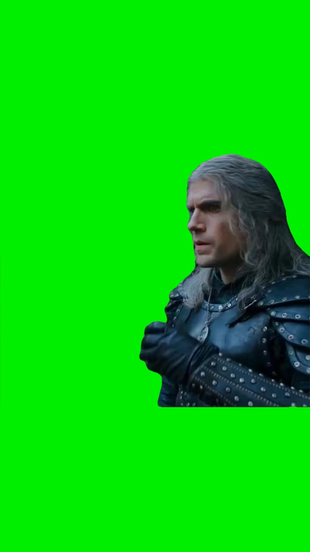 Witcher drinks potion green screen