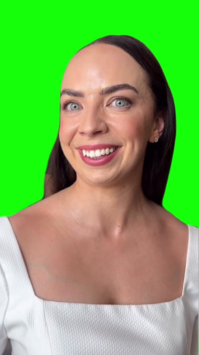 Women staring green screen