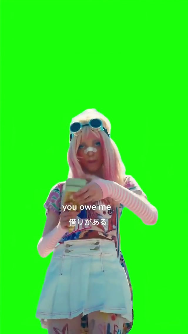 You owe me money green screen