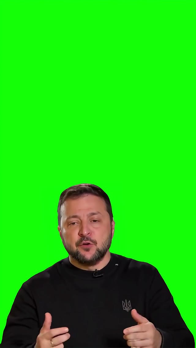 Zelenskiy give us credit  green screen