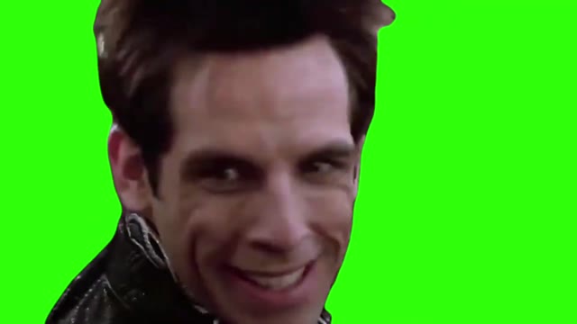 Zoolander staring green screen