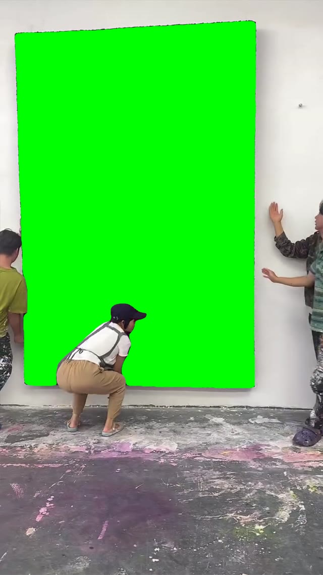 art gallery green screen