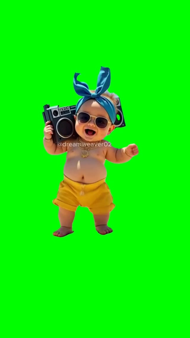 baby Dancing green screen