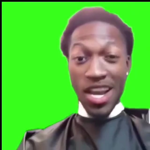 barbershop man green screen