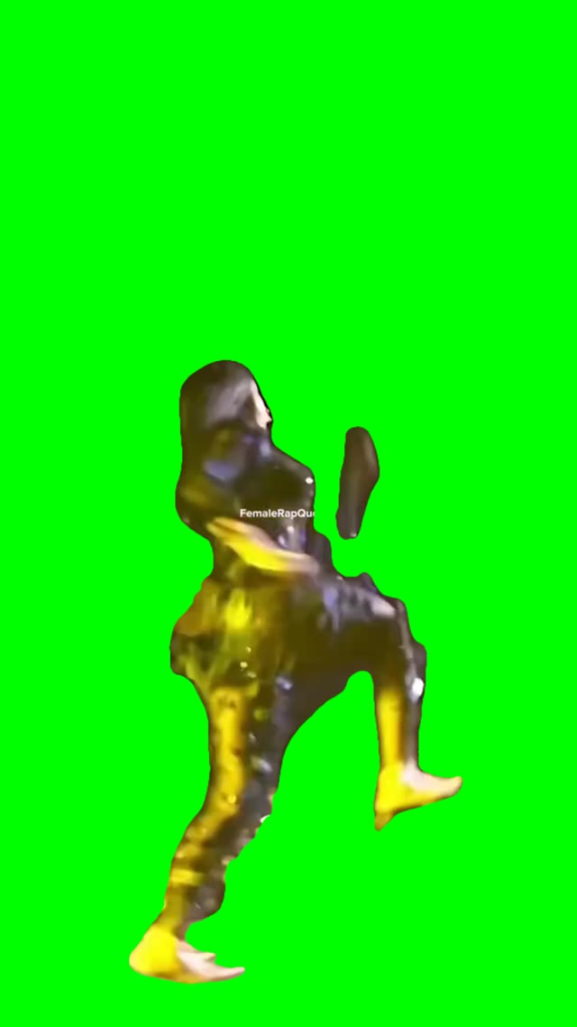 cardi b goofy run green screen