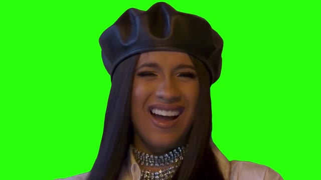 cardi b laugh hehehe green screen