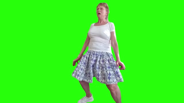 crazy dancing lady green screen