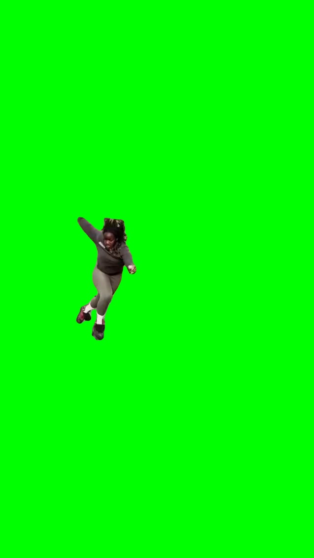 girl falling green screen