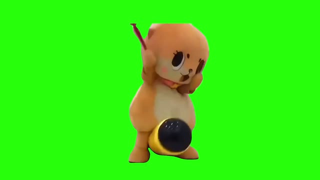 kitten punches green screen
