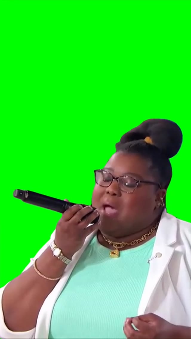 lady beatboxing and singing green screen