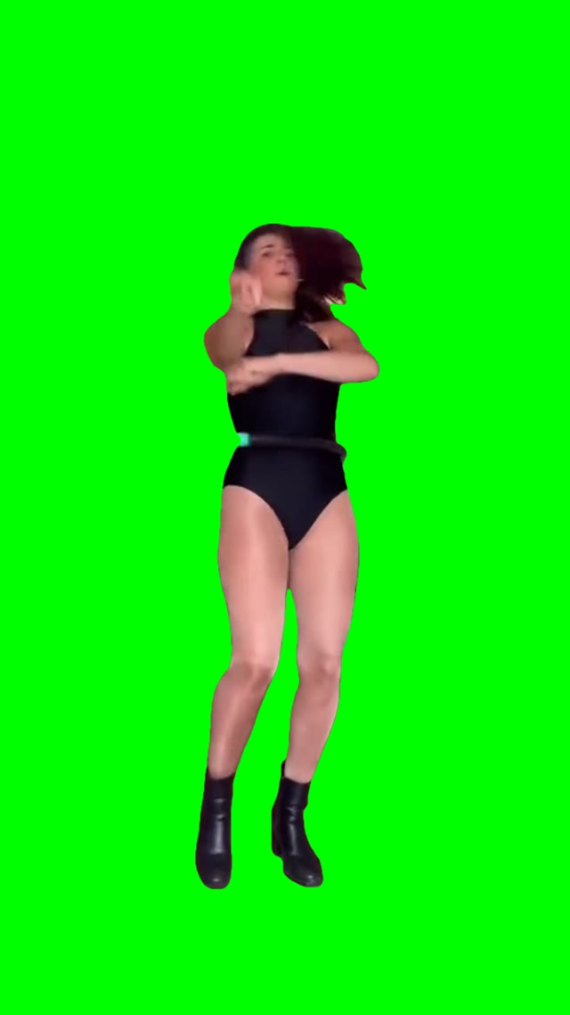 lady dansing green screen