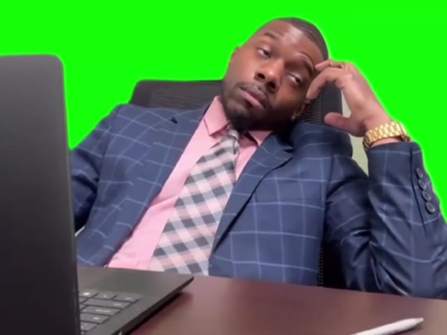 lazy worker green screen