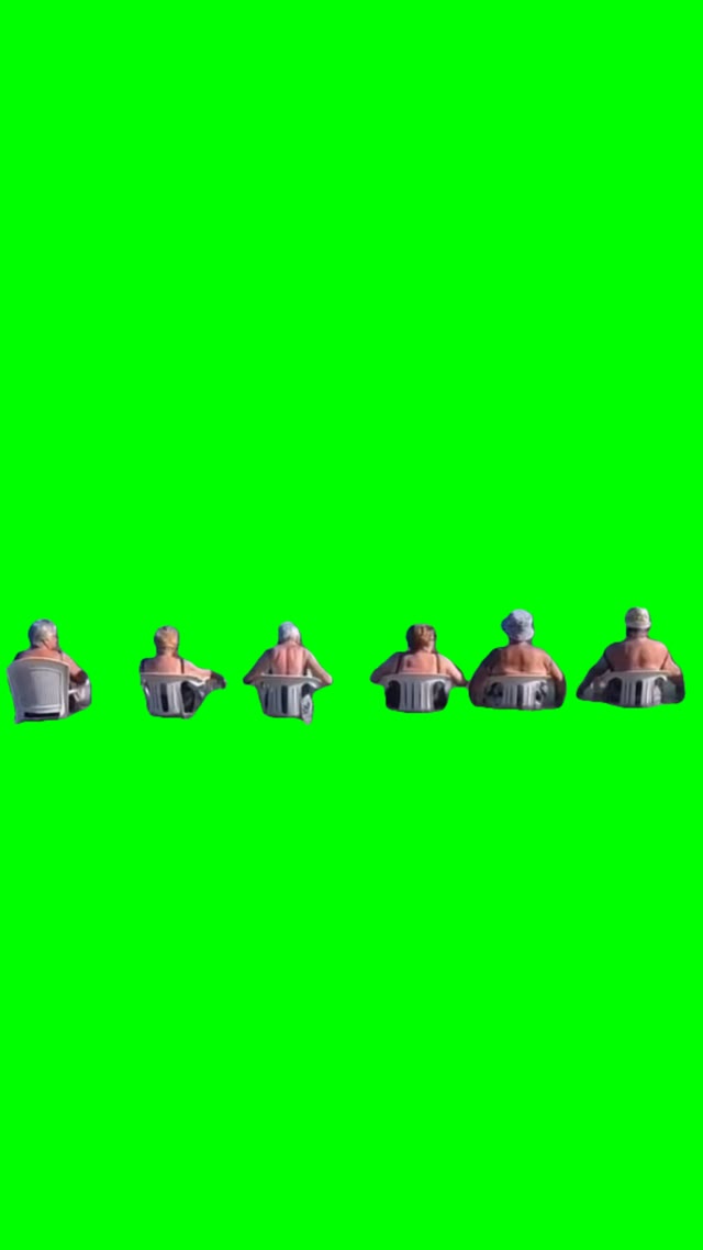 old people relaxing green screen