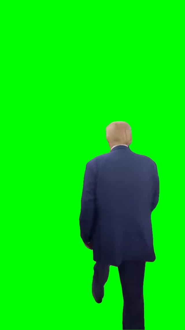 trump grabs popcorn green screen