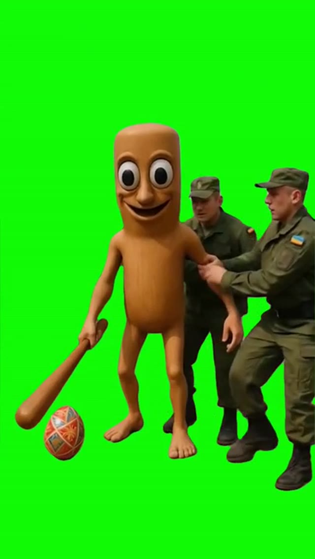 tung tung sahur Ukrainian mobilization  green screen