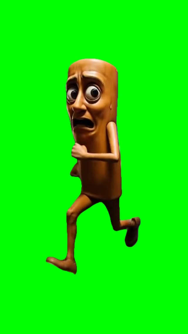 ung tung running away Green  green screen