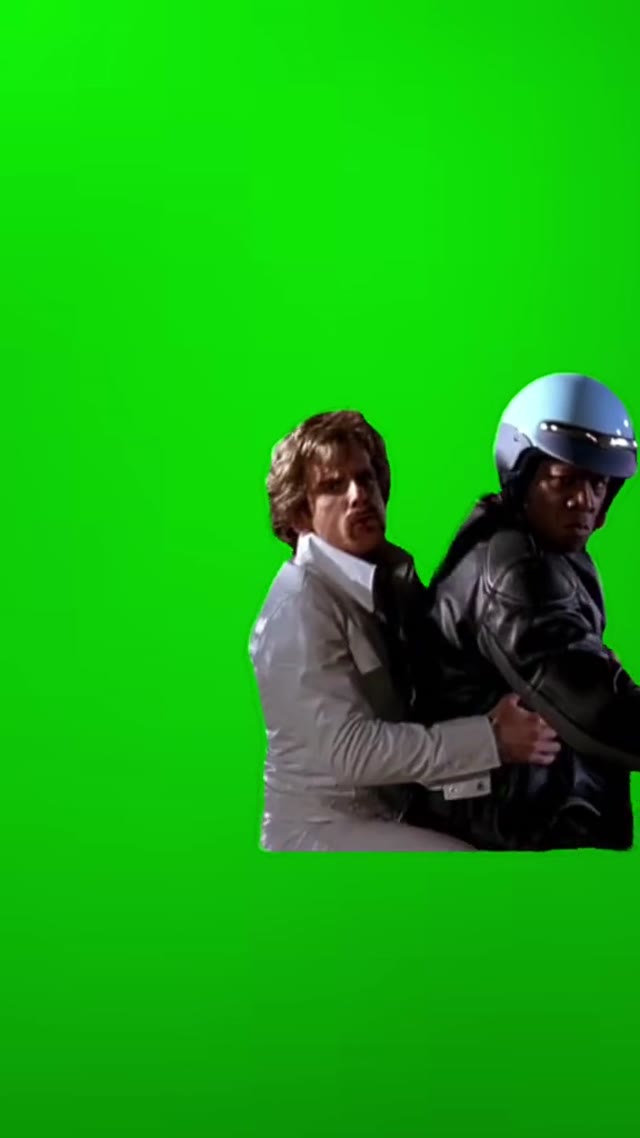 white riding away i dodgeball green screen
